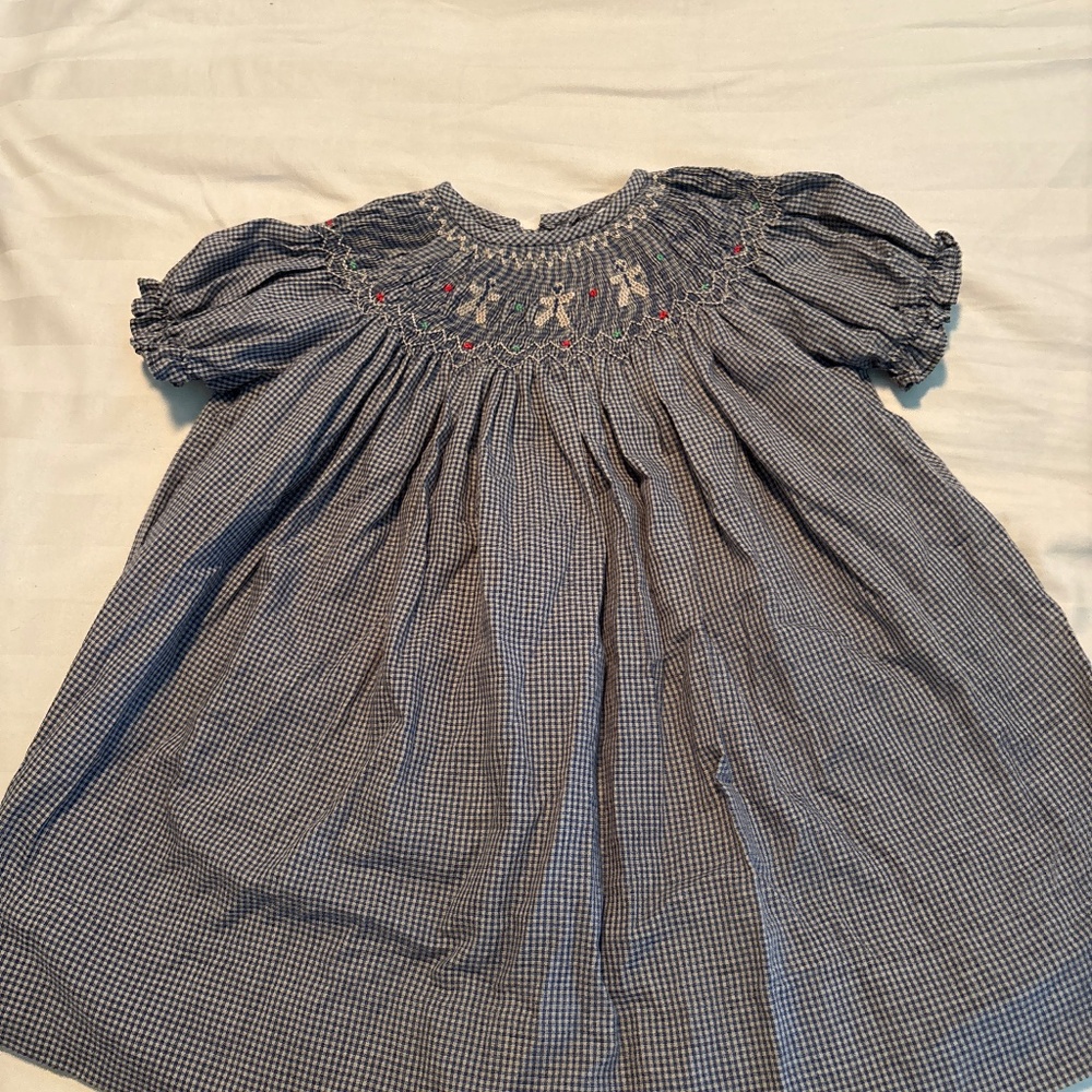 Smocked Christmas Gingerbread Men Dress